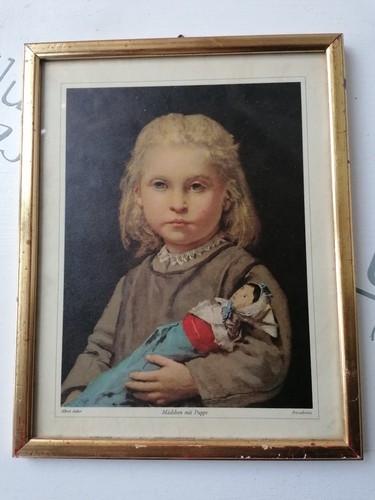 Alter kunstdruck mädchen mit - alter,