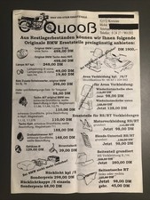 BMW Motorrad Ersatzteile Liste Prospekt Faltblatt Werbung Heft Broschüre Extras 