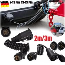 Spiralkabel f. Anhänger Verlängerungskabel 7/13 polig Stecker Kupplung 2/3 m M/W
