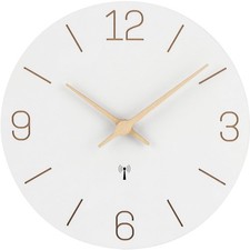 Funkuhr MDF Holz Wanduhr Ohne TickgeräUsche Lautlos 30cm Quarz Batterie Groß ...