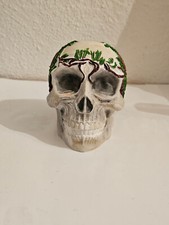 TOTENSCHÄDEL TOTENKOPF SKULL DEKO HALLOWEEN GOTHIC HANDGEFERTIGT HANDBEMALT 