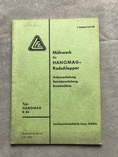 Bedienungsanleitung Ersatzteilliste Mähwerk Hanomag  Schlepper R 24  Top 1956
