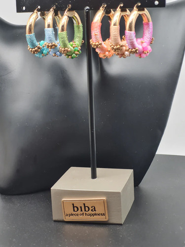 Biba creolen mit textil und - creolen,