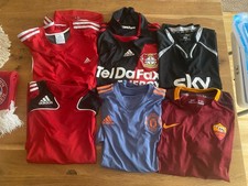 6 Polyester Fußball-Trikots/Shirts Sport , Manchester, As Rom, Leverkusen