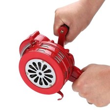 Handsirene Aluminiumgehäuse Sirene Handkurbel Einklappbar Alarmsirene Rot NEU