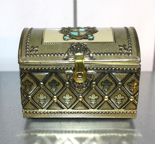Vintage wappen metallbox fleur - vintage,