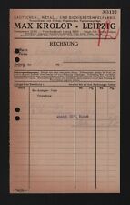 LEIPZIG, Rechnung 1925, Stempelwaren-Fabrik Max Krolop