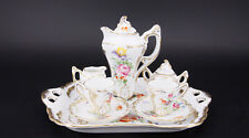 Puppenstube Miniatur Manufaktur Porzellan MO Kaffee Tee Service Blumen #L2