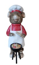Dekofigur Maus mit Grill groß