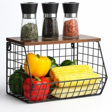 Obstkorb Wandregal Hängeregal Gemüsekorb Metallkorb Korbregal Gitter Wandmontage