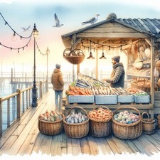 Deko Bild Fischstand