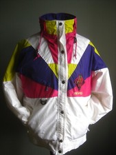 DAMEN VINTAGE SKI JACKE Retro Weiß 14 12 10 80er 90er Colourblock Y2K NEVICA