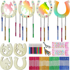 Hufeisen Bastelset für Kindergeburtstag DIY Holz zum Bemalen Geburtstagsdeko mit