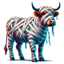 3x Halloween Highland cow car