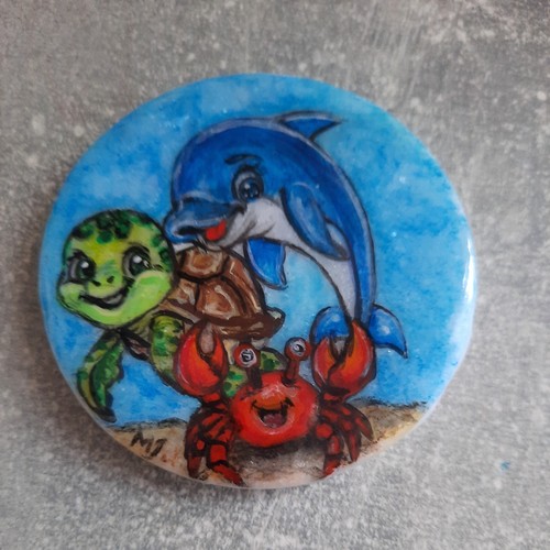 Bemalter stein schildkröte - stein,