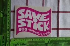 Alter Aufkleber Wassersport SAVE STICK SOS-SIGNALFLAGGE