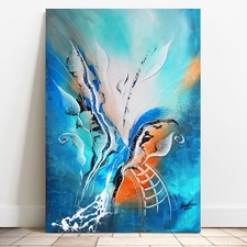 Leinwand Bild Abstrakt Blau Wandbilder XXL Wohnzimmer Modern Kunst Deko 953