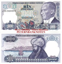 TÜRKEI  / TURKEY  1000 Lira  1986  Unc P. 196 6145#❇️❇️