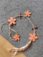 Holzdeko Orange Blumen