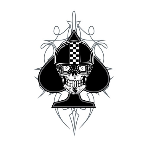 Aufkleber helm pik biker - aufkleber,