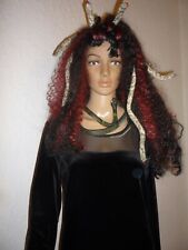 Karneval Percy Jackson Medusa Schlangenfrau Samtkleid Perücke Größe 38 UNIKAT