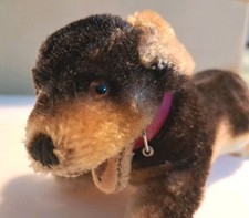 STEIFF Hund Dackel Lumpi, Mohair  Ca. 1963-1974, Ca. 17 cm Lang, Orig. Halsband