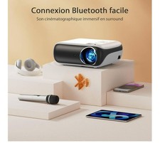 HAPPRUN 1080P Bluetooth-Projektor, Mini-tragbarer Full-HD-Projektor mit eingebau
