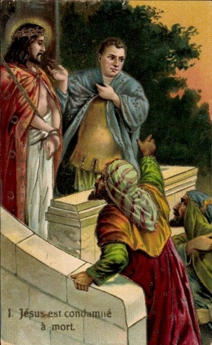 Kreuzwegstationen jesus - ak,