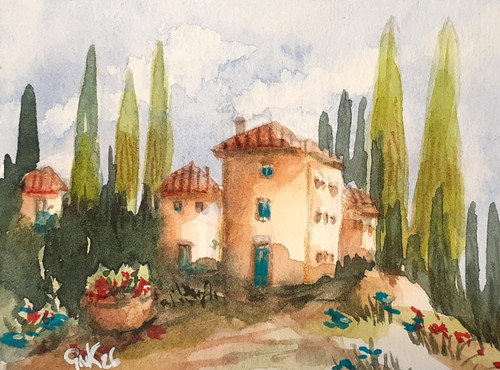 Aquarell original landschaft - aquarell,