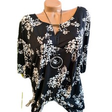 Lascana Shirt Bluse Longshirt Gr. 40/42 bis 56/58 Kurzarm schwarz (6 600)