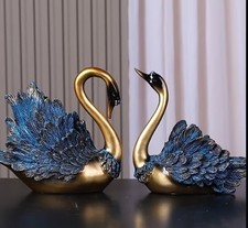 Schwan Deko Figuren Set Blau