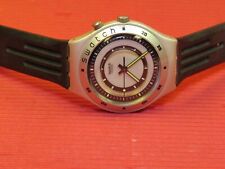 REFURBISHED / neuwertige Swatch Irony Big - FRELON schwarzes Band - Licht defekt