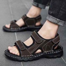 Herren Sport Freizeit Sandalen Leder Sommer Sandalen Schuhe Outdoor StrandUrlaub