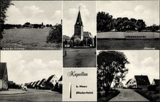 Ak Kapellen Moers Niederrhein, Silbersee, Ehrenmal,Kirche - 3101866