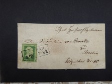 Preußen, EF 4 Pfennige (Mi.Nr. 5a) auf Drucksachenstreifband Zitzmar - Berlin