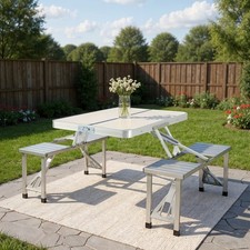 Campingtisch klappbar Koffertisch Klapptisch Sitzgruppe mit 4 Sitze Campingmöbel