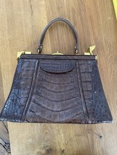 Krokodil Leder Braun IRV Kelly Style Top Zustand  20-40 er Jahre
