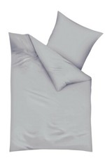 Kaeppel Biber Bettwäsche 2 tlg Uni Silber Hellgrau 135 x 200 cm