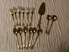 Kaffeebesteck vergoldet