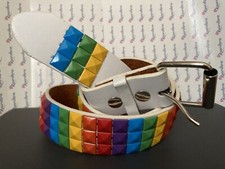 REGENBOGEN NIETENGÜRTEL WEISS