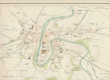 KARTE "Durham" aus dem Royal Atlas of England & Wales 35 cm x 23 cm; - wunderschön