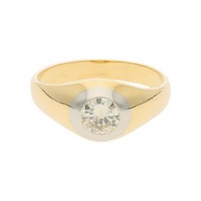 Damen Ring 750/000 (18 Karat) Gold und Weißgold mit Brillant getragen 25321346