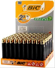 Feuerzeuge BIC MINI SCHWARZ-GOLD (50er -Packung)