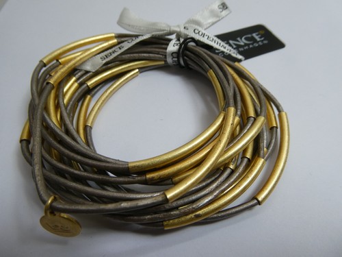 Armband leder dark grey - leder,
