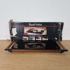 Russell Hobbs Hotray 9953. 75cmx32cm elektrisch. Glas/Mahagoni. Funktioniert ohne Kabel