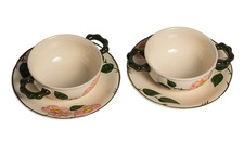 4 Teile Villeroy & Boch  Wild Rose - 2 x Suppentassen + 2 Untertassen- Vintage