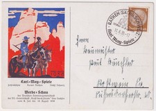 Künstlerkarte Karl-May-Spiele 1938 Sonderstempel Rathen 1939