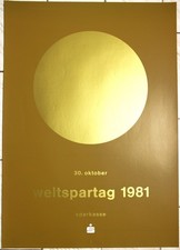 Almir Mavignier,  Plakat,  Weltspartag  1981,  Siebdruck, nicht signiert