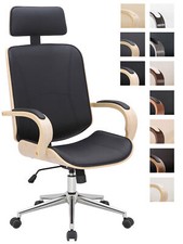 Bürostuhl Dayton Holz Kunstleder Höhenverstellbarer Schreibtischstuhl Drehstuhl
