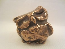 BRONZE FRECHE EULE EULEN-BABY